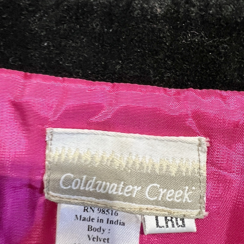 Coldwater Creek Womens Velvet Blazer Size L Multicolor Floral Embellished Art - Picture 14 of 16